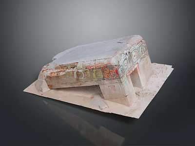 Intricate Stone Sculpture Carving With Colorful Decorative Patterns And Detailed Architectural Design 3d model