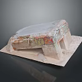 Intricate Stone Sculpture Carving With Colorful Decorative Patterns And Detailed Architectural Design
