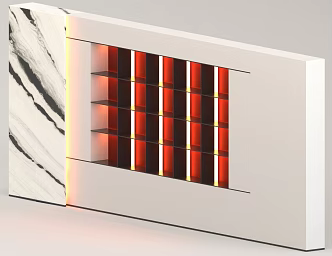 Tea room background wall 3d model