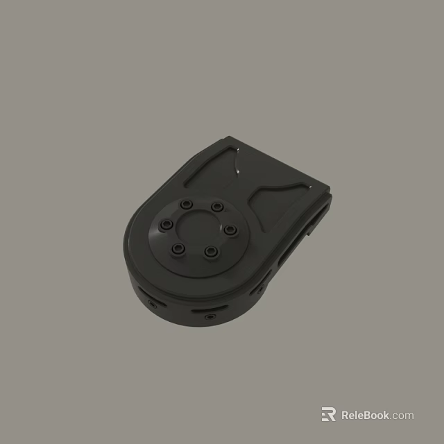Black Plastic Device Enclosure With Multiple Holes And Technical Structural Design 3d model 