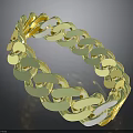 Shiny Golden Chain Link Bracelet With Stylish Design For Daily Accessory
