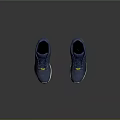 Blue Mesh Sports Shoes With Three Stripes White Soles And Yellow Accents
