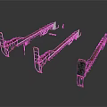 Three Long Industrial Conveyor Machinery with Metal Frame and Mechanical Components