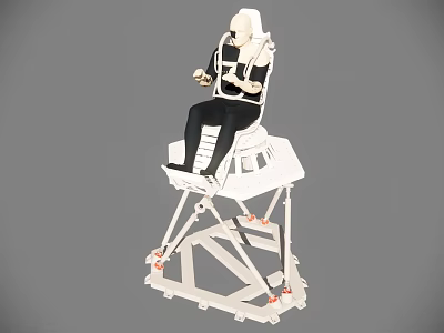 Industrial Safety Testing Equipment With Mannequin On Metal Frame Seat Structure 3d model