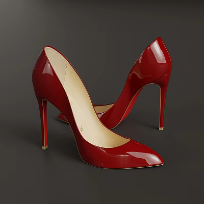 19 Shoes Modern Women High Heels Red High Heels 3d model