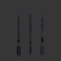 Three Modern Tactical Rifles With Scope Attachments And Military Design