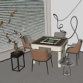Mahjong Table and Chair Mahjong Machine Chess and Card Table 3d model
