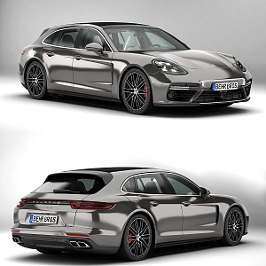 modern porsche car 3d model