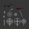 Modern Gear Variable Speed Gear Bicycle Parts Proximity Mirror 3d model