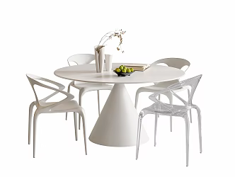 Dining table and chair combination dining table dining chair 3d model