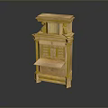 Wooden Carved Cabinet With Drawer Shelf And Decorative Design For Home Use