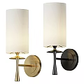Modern Wall Lamps With Fabric Shades And Gold Black Metal Bases For Interior Decor