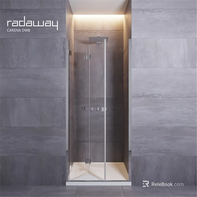 Modern Shower Sauna Design With Glass Enclosure And Gray Tile Walls 3d model 
