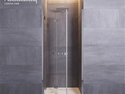 Modern Shower Sauna Design With Glass Enclosure And Gray Tile Walls 3d model