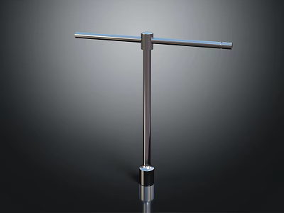 Sturdy Metal Hardware Tool With T Shaped Design And Polished Surface 3d model