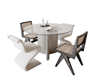 Modern Dining Table and Chair Combination 3d model