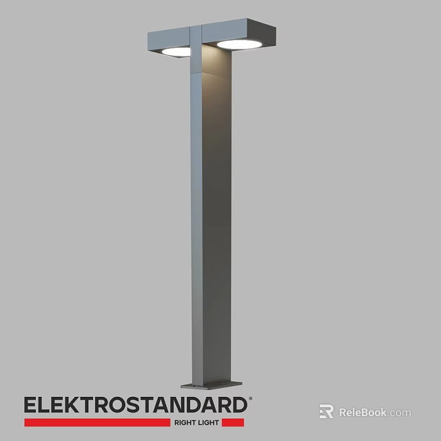 Sleek Modern Silver Outdoor Light Pole For Garden And Yard Lighting 3d model 
