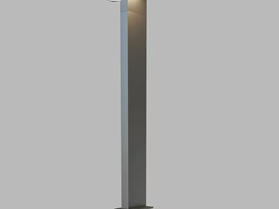 Sleek Modern Silver Outdoor Light Pole For Garden And Yard Lighting 3d model