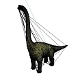 Large Green Dinosaur With Long Neck And Patterned Skin Standing On White Background