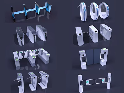 Public Facility Turnstiles Various Designs Security Access Control Systems For Public Areas 3d model