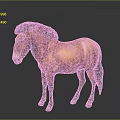 Brown Horse Standing With Detailed Mane And Shiny Coat In Gray Background