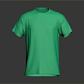 Basic Green Short Sleeve Crew Neck T-Shirt For Casual Daily Wear