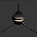 Striped Purple Shark 3D Rendered Full Body View On Gray Background