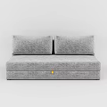 Gray Velvet Two Seater Sofa With Two Cushions And Storage Function