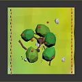 Tire Swing Play Equipment In Garden With Tree Fence Green Grass White Stones Red Flowers
