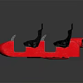 Modern Red Amusement Ride With Four Black Seats For Theme Parks