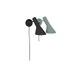 Modern Black and Mint Green Wall Sconces with Conical Shades and Extended Arms
