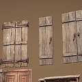 Vintage Antique Items Collection with Wooden Doors Piano Wheels Tools American Flag and Deer Skulls