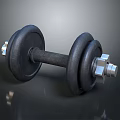 Black Adjustable Dumbbell With Metal Nuts And Weight Plates For Home Fitness Use
