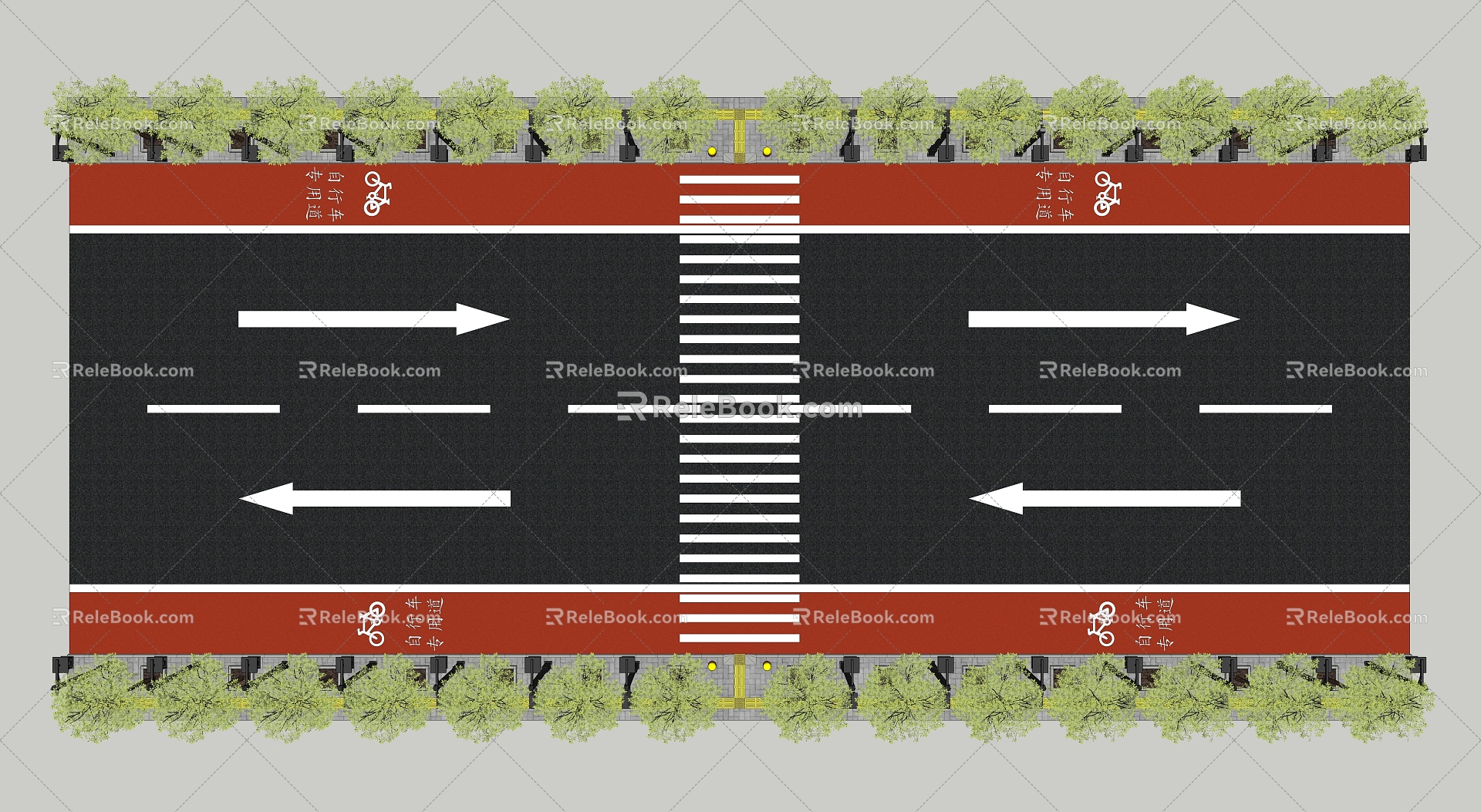 Road facilities at King Xiu Road, Qingshan Park model