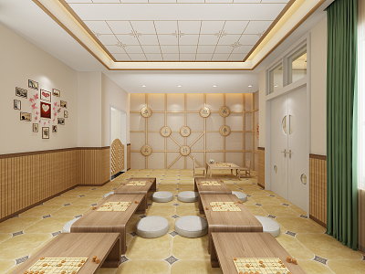 Modern Kindergarten Chess Room 3d model