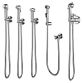 Modern Chrome Shower Head Set With Handheld Overhead And Flexible Hose 3d model