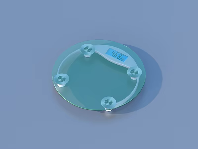 Round Glass Surface Digital Scale With Digital Display And Supporting Feet For Daily Household Use 3d model