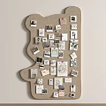 Cute Bear Shaped Photo Wall Decorated with Small Photos and Memory Cards