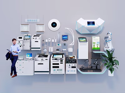 Modern Smart Printing Electronic Device Portfolio 3d model