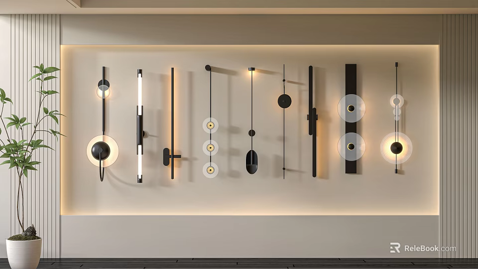 Modern Wall Lights With Various Design Styles For Home Interior Decor 3d model 
