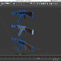 AK submachine gun machine gun machine gun semi-automatic rifle assault rifle firearms low face number low model simple model game sub-era film and television level 3d model