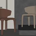 Modern Poliform Dining Chairs In Brown And Beige With Minimalist Indoor Design