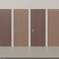 Modern Wooden Hinged Doors With Minimalist Panel Designs And Brass Handles