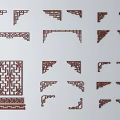 Chinese window hollowed-out window grilles 3d model