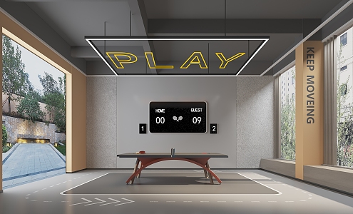 Modern Table Tennis Room 3d model