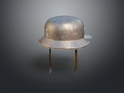 Antique Military Helmet With Worn Metallic Surface And Historical Protective Design 3d model
