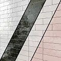 Decorative Wall Tile Components With White Black Pink Ceramic Tiles In Geometric Pattern Arrangement 3d model