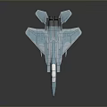 3D Rendered Light Blue Fighter Jet Model With Streamlined Design And Cockpit