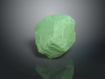 Green Textured Wood Stone in Natural Form with Rough Surface and Earthy Tone 3d model