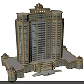 Classical Style Commercial Complex with Dome Structures and Grand Facade Housing Retail and Office Spaces
